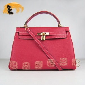 6108 Hermes Kelly ����� 32cm �����˺�ɫ��֦��Ů�� ����� б��� ���
