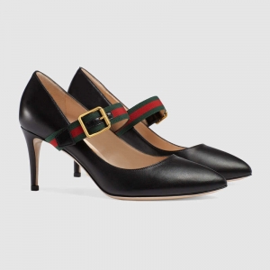 475086 GUCCI Sylvie ϵ�� �޶�֯�� Ƥ�� ��ͷ�и� ǳ��Ь ��ɫ