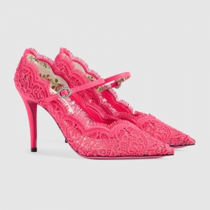 488328 GUCCI 2017�� ͸��������˿ ˮ������ ��ͷ�߸�Ь ӫ���ɫ