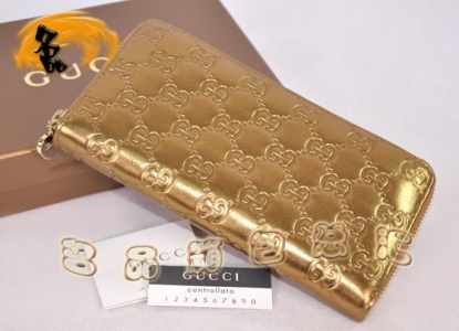 154591 һ��һƷ�� Gucci����ţƤ˫Gѹ��ʱ������ŮʿǮ�� Gucci����Ǯ�� ��ɫ