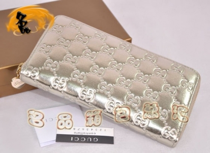 154591 һ��һƷ�� Gucci����ţƤ˫Gѹ��ʱ������ŮʿǮ�� Gucci����Ǯ�� ��ɫ