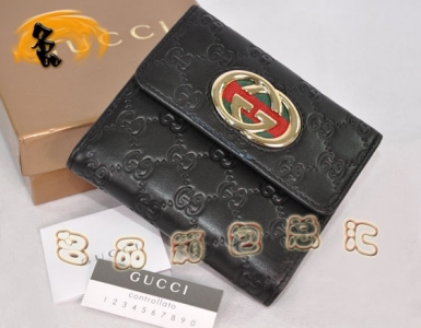 162759 ԭ��һ��һƷ�� ����ţƤ˫Gѹ�� Gucci�̿�Ǯ�� GucciŮʿǮ�� ��ɫ