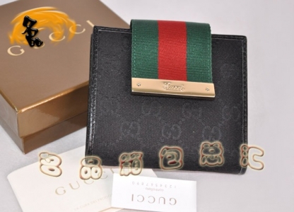 185931 ����ŮʿǮ�� Gucci����Ǯ�� ˫G����ʱ��ŮʿǮ�� Gucci�̿�Ǯ�� ��ɫ