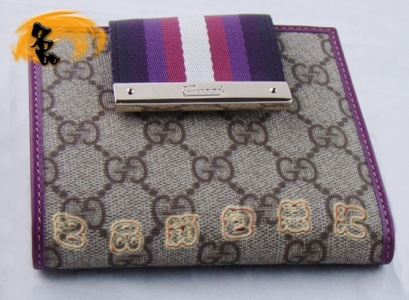 185931 ����ŮʿǮ�� GucciǮ�� ����˫G PVCŮʿǮ�� Gucci�̿�Ǯ�� ������ɫ