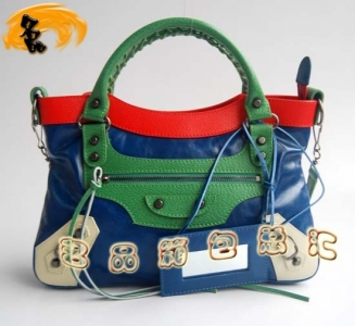 084331 ��������Ů�� ƴɫͷ��ţƤŮʿ������ Balenciaga����� ����� �����ɫ