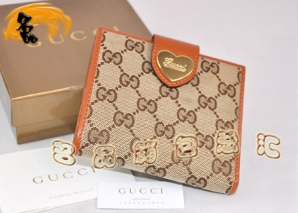 203549 GucciǮ�� ����ר��˫G����ʱ��ŮʿǮ�� Gucci�̿�Ǯ�� �����ɫ