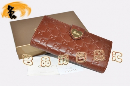 203550 GucciǮ�� Gucci�¿����˫Gͷ��ţƤŮʿǮ�� Gucci����Ǯ�� ǳ��ɫ