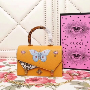 488715 Gucci ottilia 2017�ﶬϵ�� ײɫ��Ƥ ����ӡ�� ����� ��ɫ