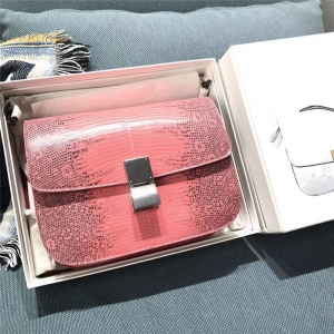 CELINE ���� 17���ﶬ CLASSIC BOX ����Ƥ �к� Ůʿ����� ��ɫ