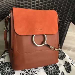 Chloe ������ Faye backpack ţƤ��ĥɰƤ Բ������ ���˫��� ��ɫ