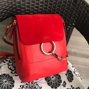 Chloe ������ Faye backpack ţƤ��ĥɰƤ Բ������ ���˫��� ���ɫ