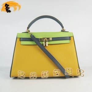 6108 ����� HermesŮ�� ����� ������б��� Hermes Kelly Bag ��ɫ��֦�� ������ɫ���