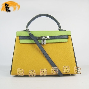 6108 ����� HermesŮ�� ����� ������б��� Hermes Kelly Bag ��ɫ��֦�� ������ɫ����