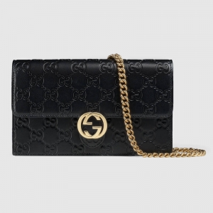 409340 Gucci��־ Gucci Signatureϵ�� ��ʽƤ�� ��ɫ