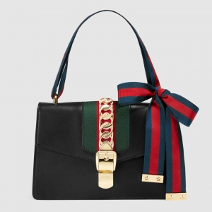 421882 GUCCI Sylvie ϵ�� ֯��װ�� Ƥ�� �米�� ��ɫ
