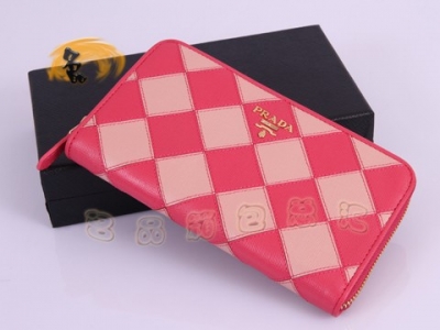 1M0506 Prada���¿� ����Ǯ�� Pradaʮ����ţƤ���Ǯ�� �����ﳤ��Ǯ�� õ��ɫ