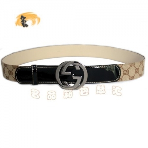 114876 Gucci�����ʱ����ʿƤ�� GucciƤ�� ����˫G�����п�Ƥ�� Gucci���� �����ɫ