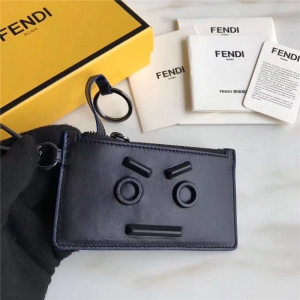 FENDI �ҵ� 2017�¿� face����ͬɫ���� СţƤ ��Ǯ��Կ�װ� ��ɫ