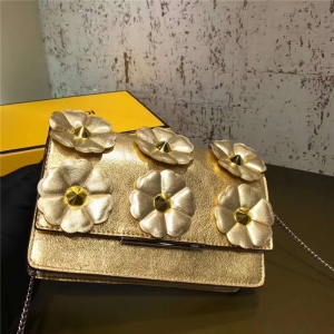 7346 FENDI �ҵ� ���廨��װ�� ����СţƤ ������� ��ɫ