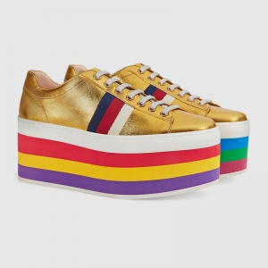 474538 GUCCI �ʺ��ˮ̨ �޶�֯�� �����ʸ� Ƥ�� �˶�Ь ��ɫ