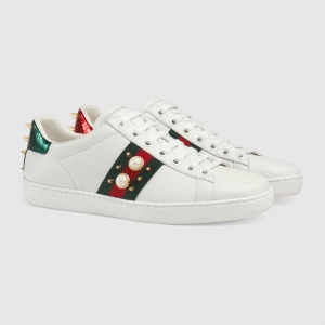 431887 GUCCI Aceϵ�� í������ ����֯�� ��Ƥ�˶�Ь ��ɫ