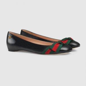 432045 GUCCI í�� �޶�֯�� ��Ƥ Բͷƽ��Ь ��ɫ