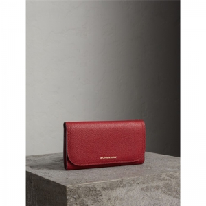 40447281 Burberry�ͱ��� Ƥ�� ����Ǯ�� ��ɲ�ʽ��Ǯ�� �ͷ׺�ɫ