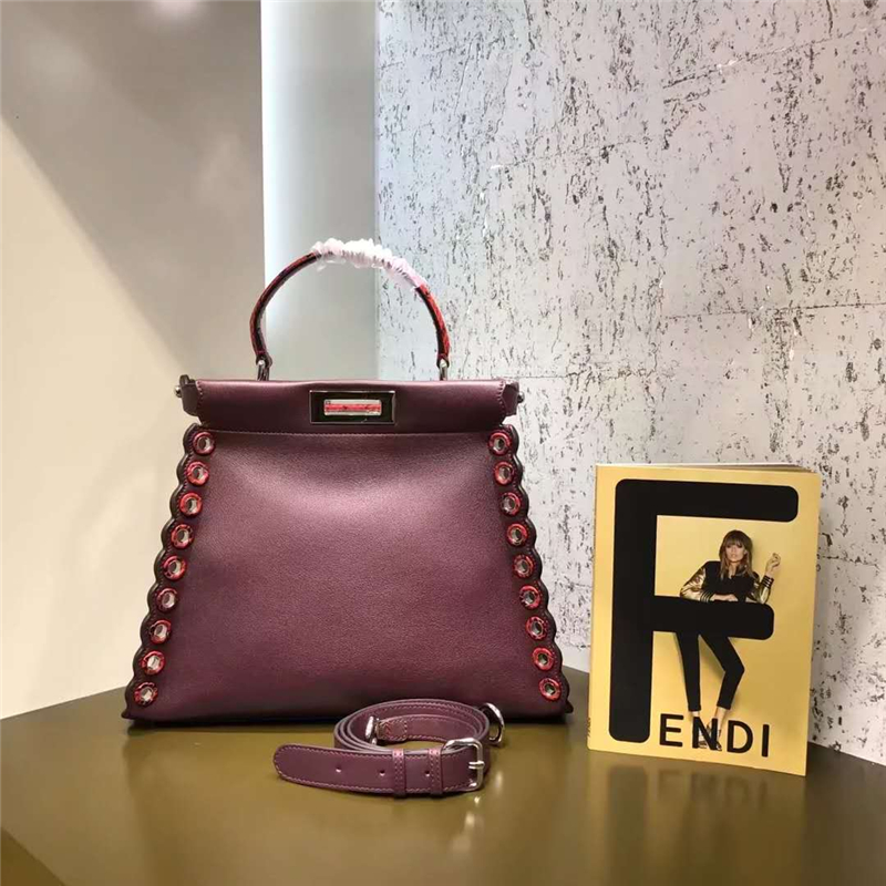 8106M FENDI�ҵ� PEEKABOO�к� ����Ƥ������Ե ����� �ƺ�ɫ