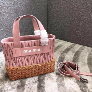5BA076 MIUMIUר���¿� С��Ƥ ��֯���� ����Ͱ�� ��ɫ