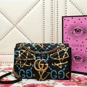 443496 Gucci GG Marmontϵ�� 笷� Ϳѻӡ�� ��� �����米�� ��ɫ