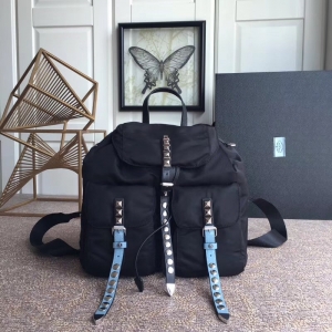 1BZ2811 Prada Black Nylon���� �����۴� ������ţƤ ˫��� �����Ǽ���
