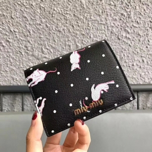 5MV204 MIUMIU ר������ СţƤ ӡ�� �ڴ�СǮ�� ��ɫ