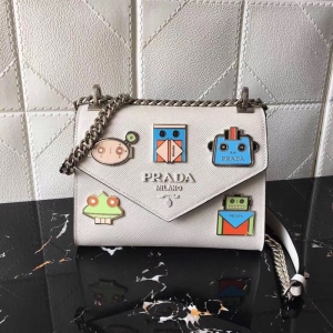 1BD127 Prada������ Monochrome ʮ����ţƤ �ŷ������� ��ɫ