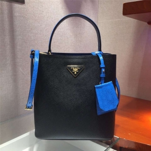 1BA212 Prada New Double ײɫ����ţƤ ����������� ��ƴ��