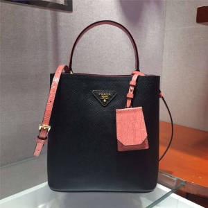 1BA212 Prada New Double ײɫ����ţƤ ����������� ��ƴ��