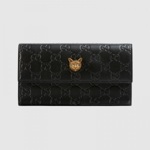 548055 Gucci Signatureϵ�� ѹӡƤ�� èͷͼ�� ����Ǯ�� ��ɫ