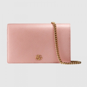 497985 GUCCI�ų�  GG Marmontϵ�� �������� Ƥ���ִ� ǳ��ɫ