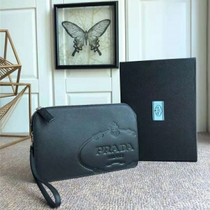 2VF056 Prada�п��ְ� Saffianoʮ����ţƤ ˿ӡ�ձ� ���������ð� ��ɫ