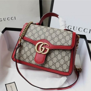 498110 GucciŮ�� ����Ƥ ˫GG��ʽ �ų۰��� ���������� ��ɫ