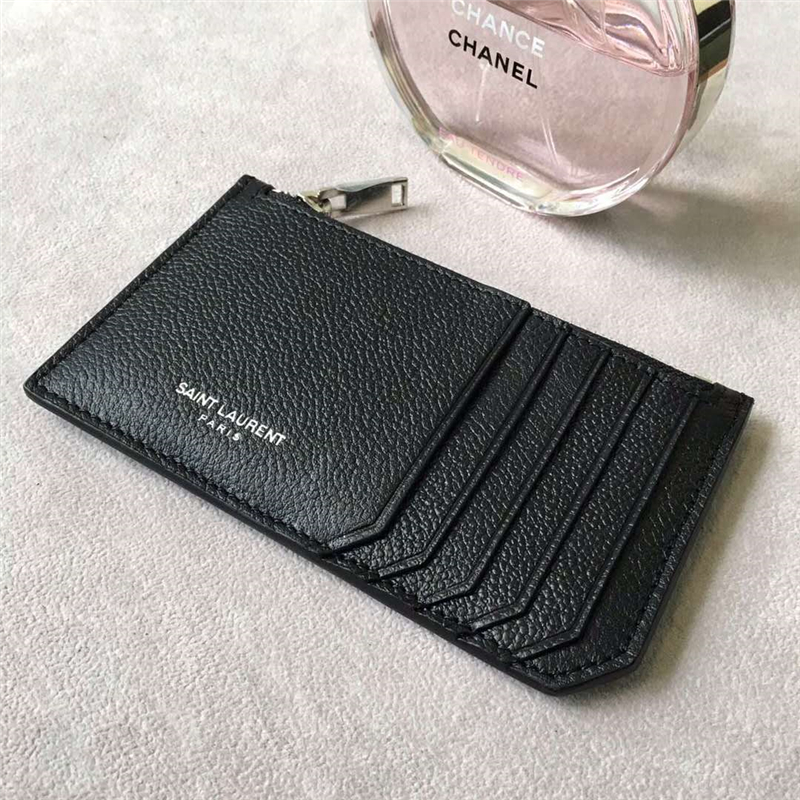 458589 YSL���� SAINT LAURENT ϸ��������Ƥ ʥ������Ǯ�� ��ɫ