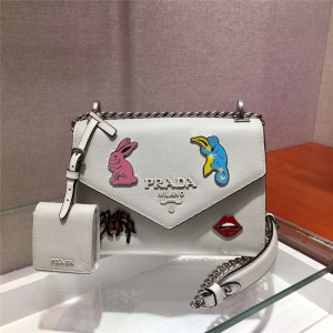 1BD127 PradaŮ�� Monochrome Logo����� ���Ž������� Prada������ ��ɫ