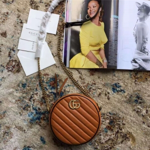 550154 Gucci�ִ� GG Marmont б��笷�Ƥ�� Բ�� Gucci����米�� ש��ɫ