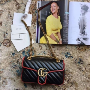 443497 Gucci�ִ� GG Marmont б��笷�Ƥ�� С�� Gucci�米�� ��ɫ
