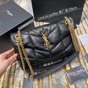 577476 YSLʥ����LOULOU PUFFERС��笷�С��Ƥ�ִ� ��ɫ���