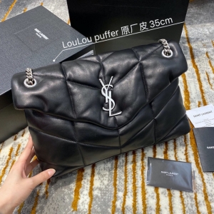 577475 YSLʥ����LOULOU PUFFER�к�笷�С��Ƥ�ִ� ��ɫ����