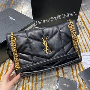 577475 YSLʥ����LOULOU PUFFER�к�笷�С��Ƥ�ִ� ��ɫ���