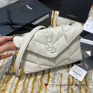 620333 YSLʥ����Ů�� LOULOU PUFFER����笷�С��Ƥ�ִ� ��ɫ