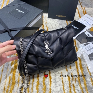 6203331 YSLʥ����Ů�� LOULOU PUFFER����笷�С��Ƥ�ִ� ��ɫ