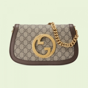 699268 �ų�Gucci Blondieϵ�м米�� GG Supreme������ɫƤ�����Ů��