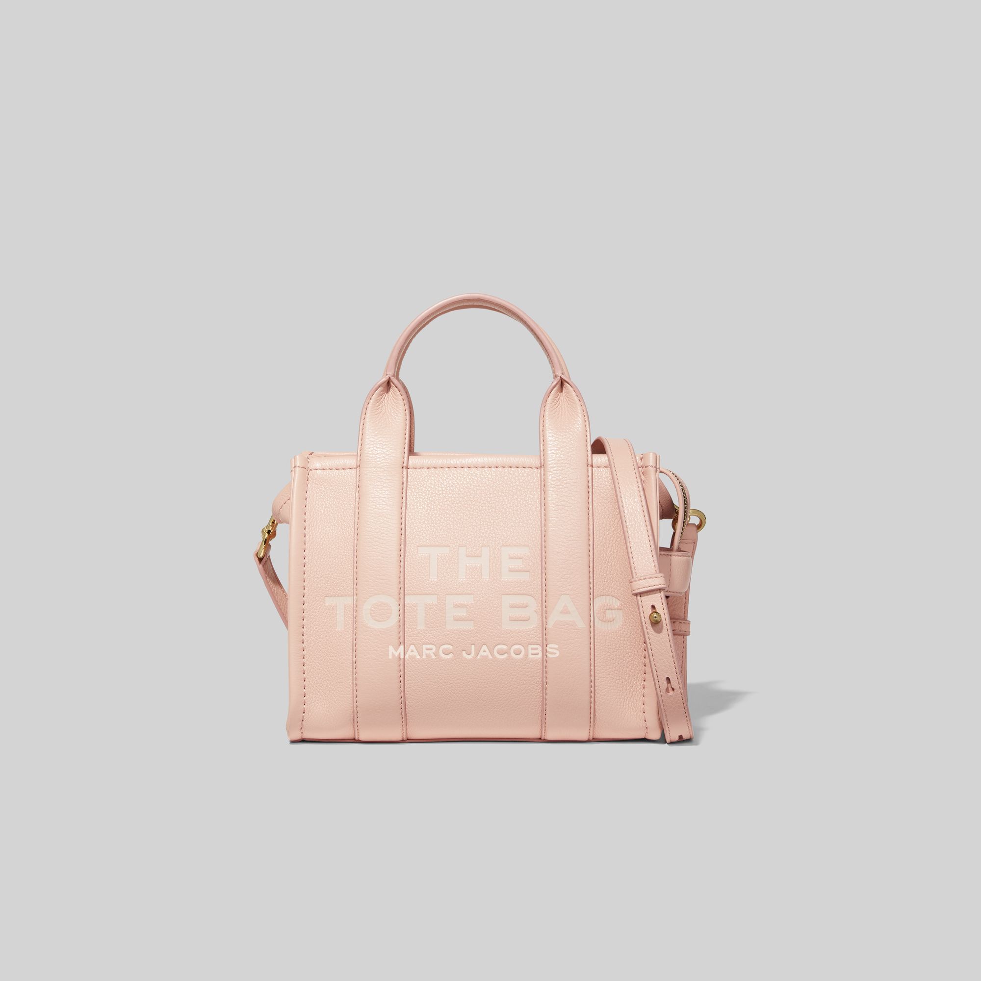 marc jacobs桃粉色皮革迷你托特包